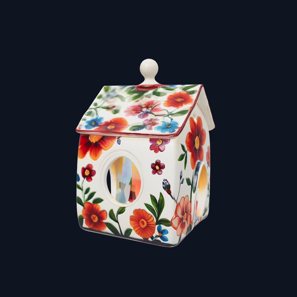 Floral Ceramic Candle House Model Pack